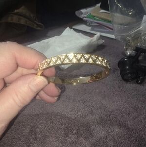 Designer * Karl Lagerfeld * Goldtone Bangle Bracelet  Beautiful